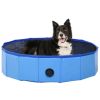 vidaXL Foldable Dog Swimming Pool Blue 31.5"x7.9" PVC