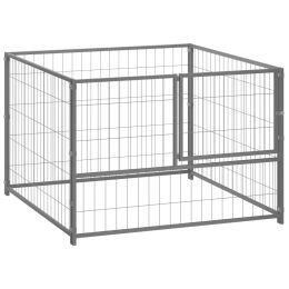 vidaXL Dog Kennel Silver 39.4"x39.4"x27.6" Steel