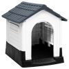 vidaXL Dog House Gray 22.4"x26.8"x26" Polypropylene