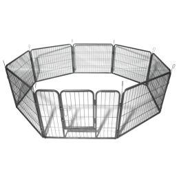 24" Dog Pet Playpen Heavy Duty Metal Exercise Fence Hammigrid 8 Panel Silver