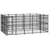 vidaXL Outdoor Dog Kennel Steel 148.8 ftÂ²