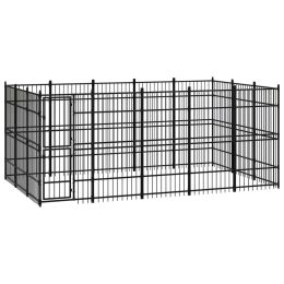 vidaXL Outdoor Dog Kennel Steel 148.8 ftÂ²