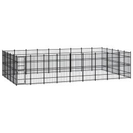 vidaXL Outdoor Dog Kennel Steel 446.4 ftÂ²