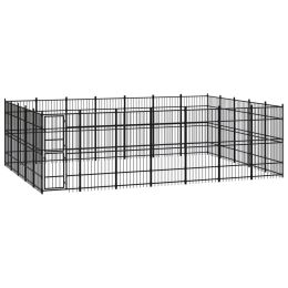 vidaXL Outdoor Dog Kennel Steel 347.2 ftÂ²