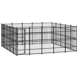 vidaXL Outdoor Dog Kennel Steel 248 ftÂ²