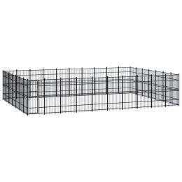 vidaXL Outdoor Dog Kennel Steel 694.4 ftÂ²