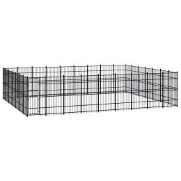 vidaXL Outdoor Dog Kennel Steel 625 ftÂ²