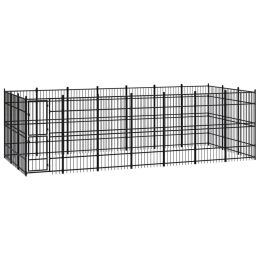 vidaXL Outdoor Dog Kennel Steel 208.3 ftÂ²