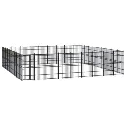 vidaXL Outdoor Dog Kennel Steel 803.5 ftÂ²