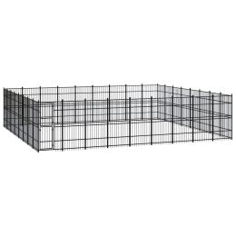 vidaXL Outdoor Dog Kennel Steel 714.3 ftÂ²