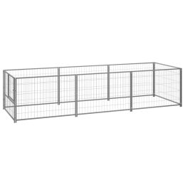 vidaXL Dog Kennel Silver 32.3 ftÂ² Steel