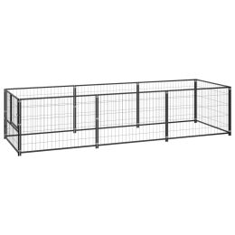 vidaXL Dog Kennel Black 32.3 ftÂ² Steel