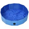 vidaXL Foldable Dog Swimming Pool Blue 31.5"x7.9" PVC