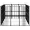 vidaXL Outdoor Dog Kennel Steel 148.8 ftÂ²