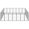 24-Panel Dog Playpen Black 19.7"x39.4" Powder-coated Steel