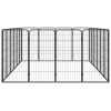 20-Panel Dog Playpen Black 19.7"x39.4" Powder-coated Steel