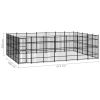 vidaXL Outdoor Dog Kennel Steel 347.2 ftÂ²