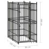 vidaXL Outdoor Dog Kennel Steel 19.8 ftÂ²