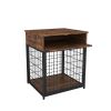 JHX Furniture Dog Crates for small dogs Wooden Dog Kennel Dog Crate End Table; Nightstand(Rustic Brown)