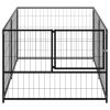 vidaXL Dog Kennel Black 78.7"x39.4"x27.6" Steel