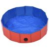 vidaXL Foldable Dog Swimming Pool Red 31.5"x7.9" PVC