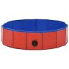 vidaXL Foldable Dog Swimming Pool Red 31.5"x7.9" PVC