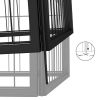 8-Panel Dog Playpen Black 19.7"x39.4" Powder-coated Steel