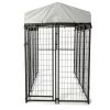 6.9 x 3.3 x 5.6 ft Dog Kennel with Waterproof Cover, Welded Wire Outdoor Dog Playpen, Black