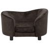 vidaXL Dog Sofa Brown 27.2"x19.3"x15.7" Plush