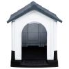 vidaXL Dog House Gray 22.4"x26.8"x26" Polypropylene