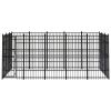 vidaXL Outdoor Dog Kennel Steel 148.8 ftÂ²