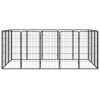 16-Panel Dog Playpen Black 19.7"x39.4" Powder-coated Steel