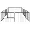 vidaXL Dog Kennel Black 150.7 ftÂ² Steel