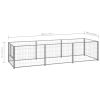 vidaXL Dog Kennel Silver 32.3 ftÂ² Steel