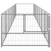 vidaXL Dog Kennel Silver 75.3 ftÂ² Steel