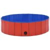 vidaXL Foldable Dog Swimming Pool Red 47.2"x11.8" PVC