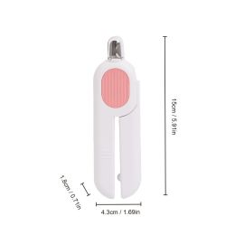 Dog And Cat Nail Clippers, Pet Nail Trimmers With LED Light, And Circular Cut-hole Cat Paw Cutter Dogs Nail Cutter Avoid Excessive Cutting (Color: pink)