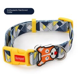 Latex Neck Protection Dog Collar Bite-proof Protector Medium Large Dog Collar Pet Collar (Option: Warm Rainforest Collar-L)