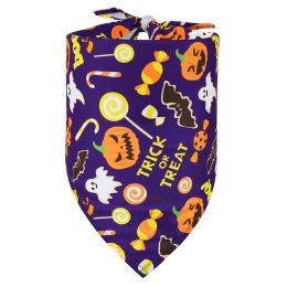 Pet Halloween Triangular Binder Dog Cat Skull Decoration Bib (Option: Pumpkin Candy-S)