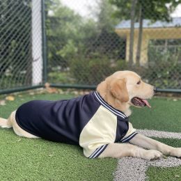 Baseball Uniform Pet Clothing Medium Large Dog Golden Retriever Labrado (Option: Navy Blue-M)