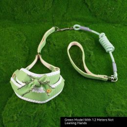 Dog Hand Holding Rope Vest Chest And Back (Option: Grass Green-M)