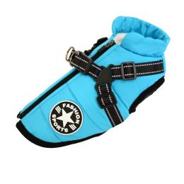 Pet Clothes Waterproof And Warm (Option: Blue Green Chest Back Vest-S)