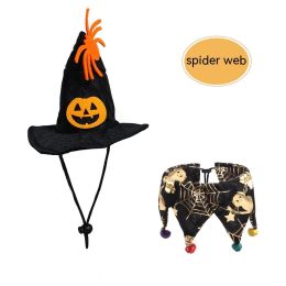 Halloween Cat Hat Scarf Set (Option: B94114 Spider Web)