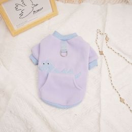 Cat Puppy Pet Clothing Thickening (Option: Light Purple-M)