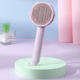 Cat Comb Floating Hair Comb Brush Dog (Color: pink)