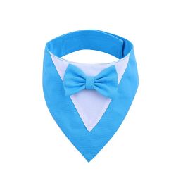 Pet's Saliva Towel Velcro Triangle (Option: Sky Blue-S)