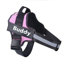 Dog Harness No Pull Reflective Breathable Adjustable Pet (Option: Pink-XL)