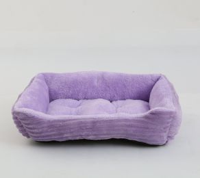 Four Seasons Universal Pet Bed Candy Color Square Kennel Teddy Pomeranian Mat Cat Nest Pet Bed (Option: Light Purple-S)