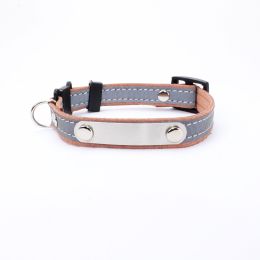 Pet Collar Can Be Worded To Prevent Loss (Color: coffee)