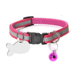 Nylon Reflective Collar Dog Cat (Option: Rose Red-S)